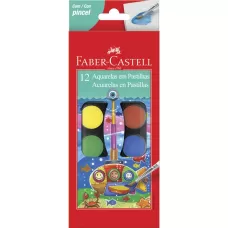 Aquarela 12 Cores com Pincel Faber-Castell