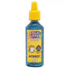 Cola Glitter Acrilex 23g Lavável 204 Azul