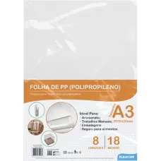 Folha Polipropileno A3 0.18mm PAL-01334 Plascony PCT 8 UN