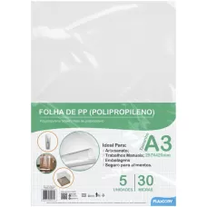 Folha Polipropileno A3 0.30mm PAL-01337 Plascony PCT 5 UN