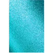 Folha em EVA Glitter Adesivado 30x20 Azul Turquesa