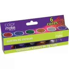 Glitter Escolar 6 Cores 3g Colormake