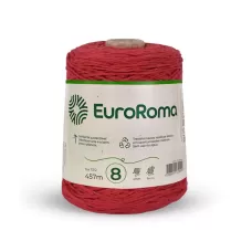 Barbante EuroRoma Colorido N8 Vermelho 600g