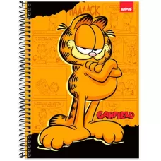 Caderno Universitário CD 1X1 80 FL Garfield Spiral