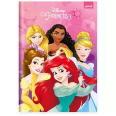 Caderno Universitário CD Costurado 80 Folhas Disney Princesas