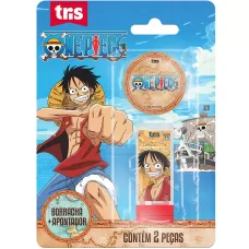 Kit Apontador com Depósito + Borracha One Piece BT 2 UN