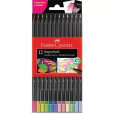 Lápis de Cor 12 Cores SuperSoft Neon Pastel Faber-Castell