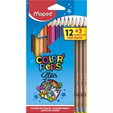Lápis de Cor Color Peps 12 Cores + 3 Lápis Grafite Maped
