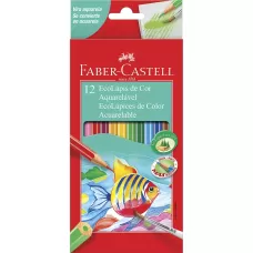 Lápis de Cor EcoLápis Aquarelável 12 Cores com Pincel Faber-Castell