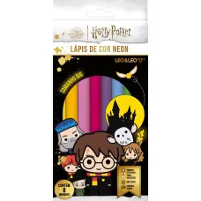 Lápis de Cor Sextavado 8 Cores Neon Harry Potter Leo&Leo