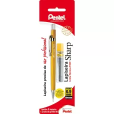 Lapiseira 0.9mm Amarela + 1 Tubo de Grafite Pentel BT 1 UN