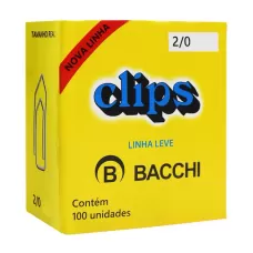 Clips Galvanizados 2/0 100 CX UN Bacchi