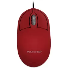 Mouse Óptico USB Vermelho MO303 Multi