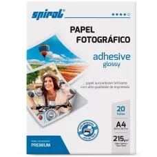 Papel Fotográfico A4 120g Glossy Paper Adesivo Spiral PCT 20 FLS