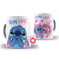 Caneca Stitch Personalizada Porcelana Dia dos Namorados