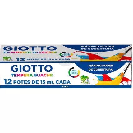 Tinta Guache com 12 Cores 15ml Giotto