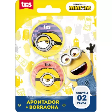 Apontador com depósito + 1 borracha Minions