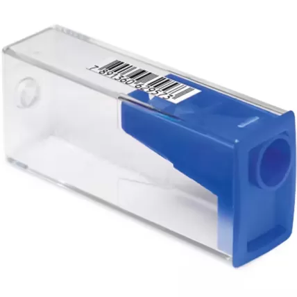 Apontador com Depósito Retangular Azul Faber-Castell