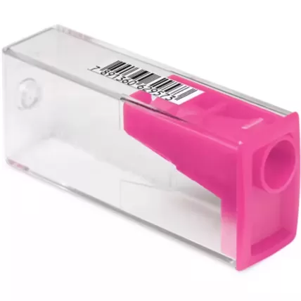 Apontador com Depósito Retangular Rosa Faber-Castell