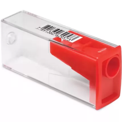 Apontador com Depósito Retangular Vermelho Faber-Castell