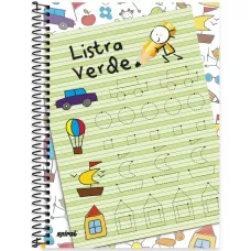 Caderno Listra Verde Univ. CD 96fls Spiral