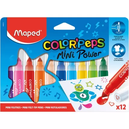 Caneta Hidrográfica Color Peps Mini Jumbo 12 Cores Maped
