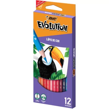Lápis de Cor Sextavado BIC Evolution 12 Cores