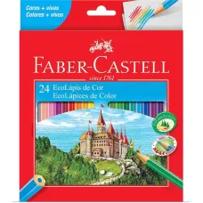 Lápis de Cor Sextavado EcoLápis 24 Cores Faber-Castell