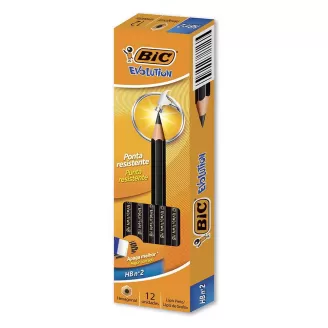 Lápis Preto BIC Evolution corpo Preto Hexagonal HB2
