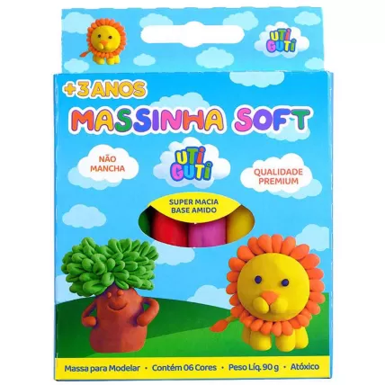 Massa de Modelar 90g 6 Cores Uti Guti