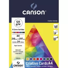 Bloco Criativo A4 120g 210x297 8 Cores 24fls Canson