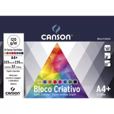 Bloco Criativo A4+ 120g 325x235 8 Cores 32fls Canson